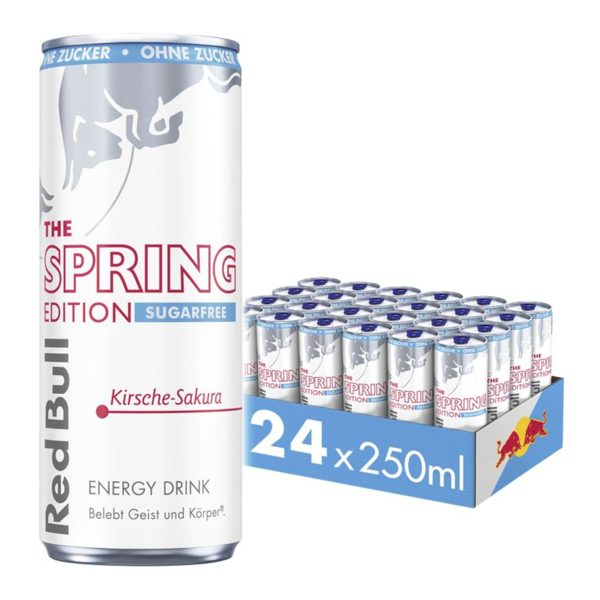 Red Bull Spring Sugarfree Kirsch Sakura Energydrink 250ml 24er Pack