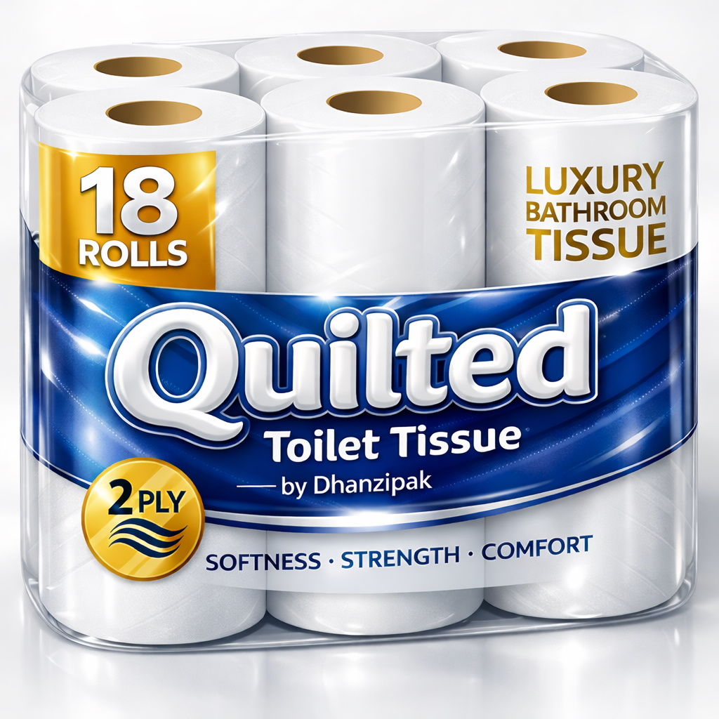 item picture 18 Rolls of 2-Ply Soft Quilted Toilet Paper | Generous Length per Roll | Luxuriously Soft, Strong & Highly Absorbent Toilet Tissue