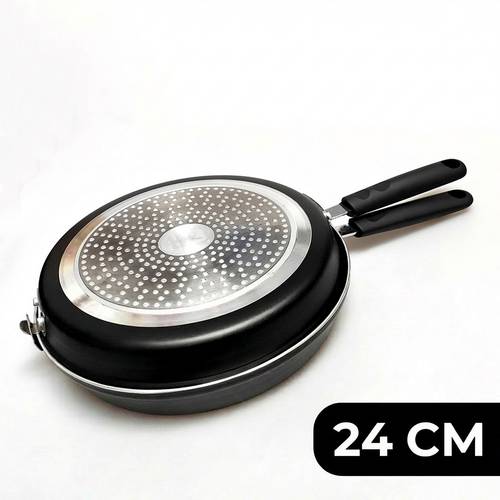 Double Flipping Pan Ø24 cm for Tortillas | Non-Stick | Induction Compatible | PFOA-Free