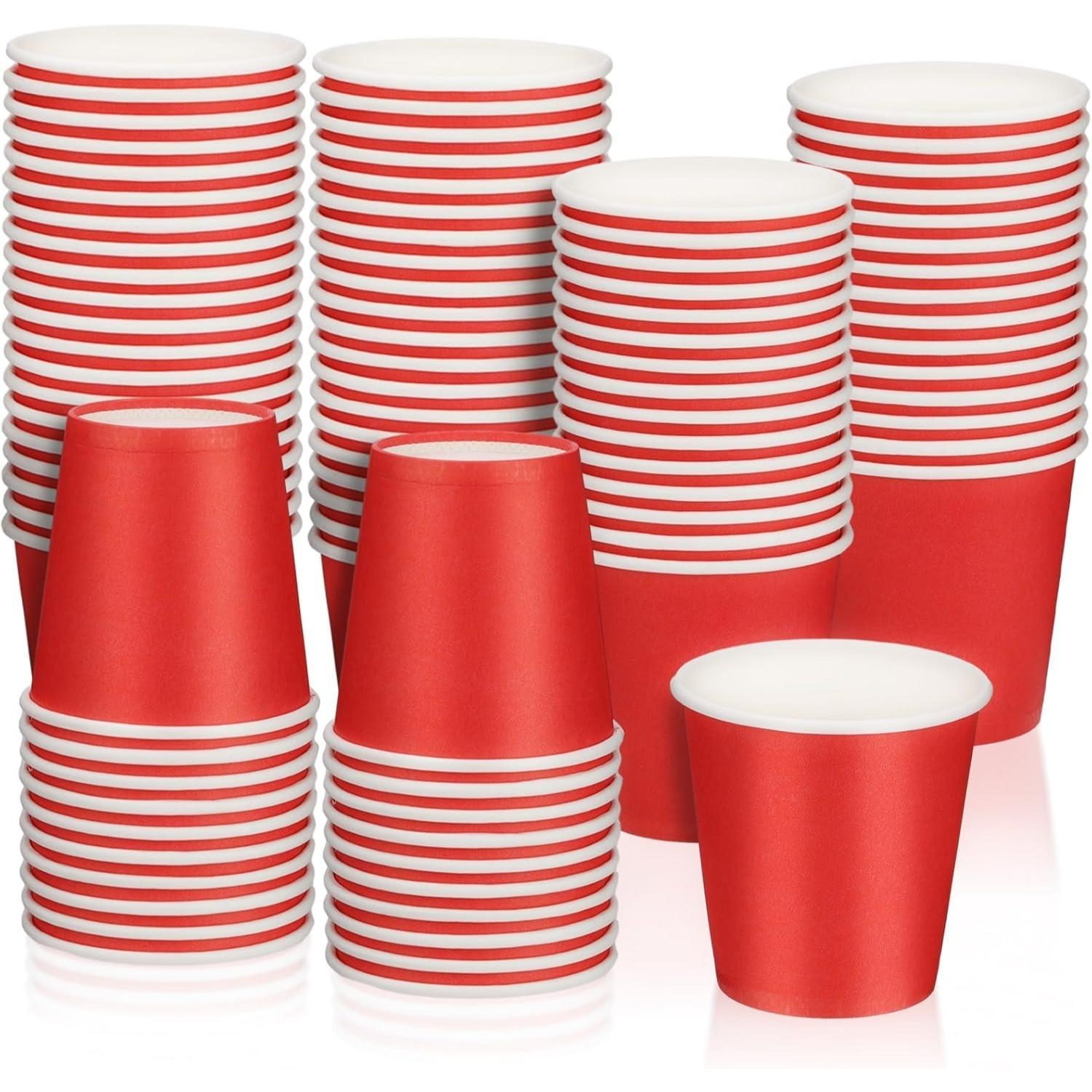 TEMU 50, 100, 200 Pack 2oz/50ml Red Paper Cups, Small Bathroom Cups, Mouthwash Cups, Espresso Cups, Small Paper Cups For Birthday Party Picnic