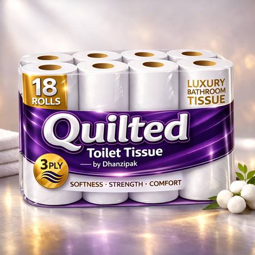 18 rolls of 3 ply premium quilted toilet paper length per roll strong absorbent toilet tissue