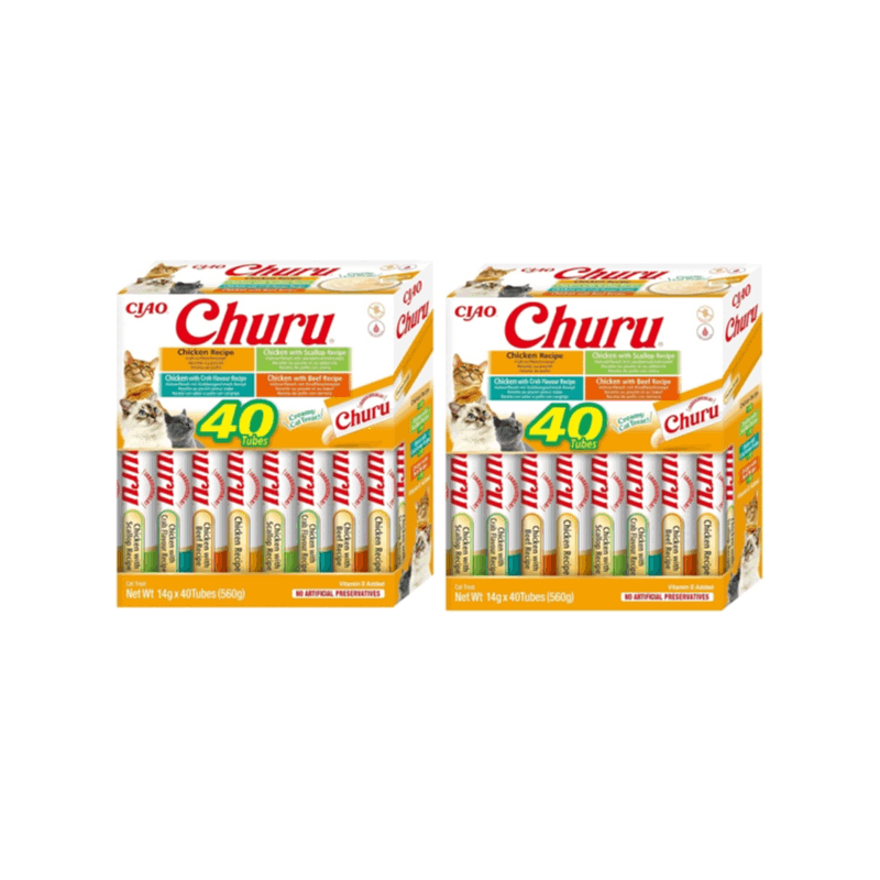 TEMU Pack – Churu - de Pollo 4 - Deliciosos Snacks - y - Comida para Gatos - 40 Tubos x 14g