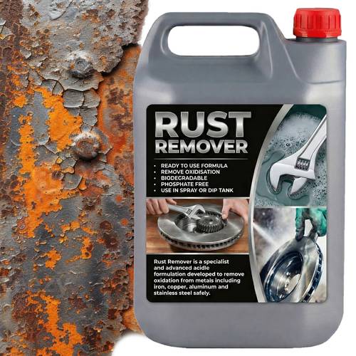 liquid rust remover solution removes oxidation from metals iron copper 5 litre