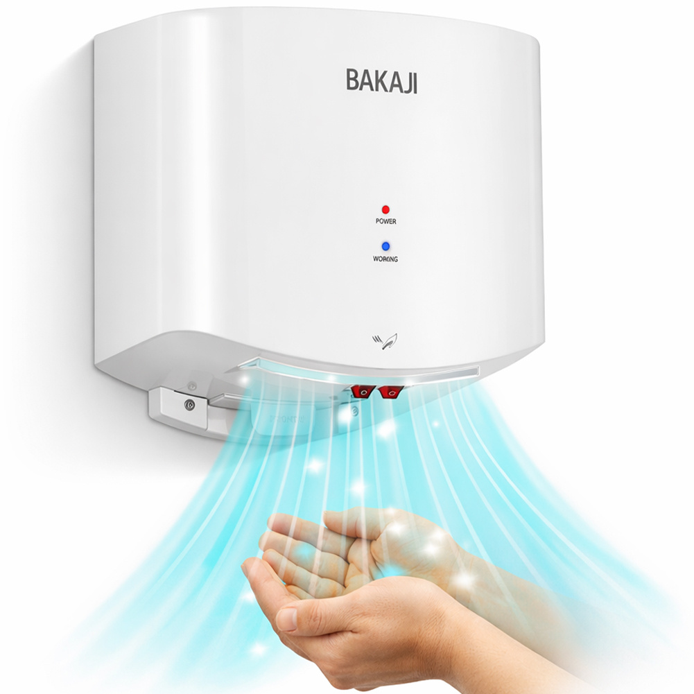 TEMU BAKAJI Asciugamani Elettrico a Parete Automatico per Bagno, Hotel, , Bar, Asciuga a Muro 1400W , Asciugatura velocit� Fredda e , Senza Contatto