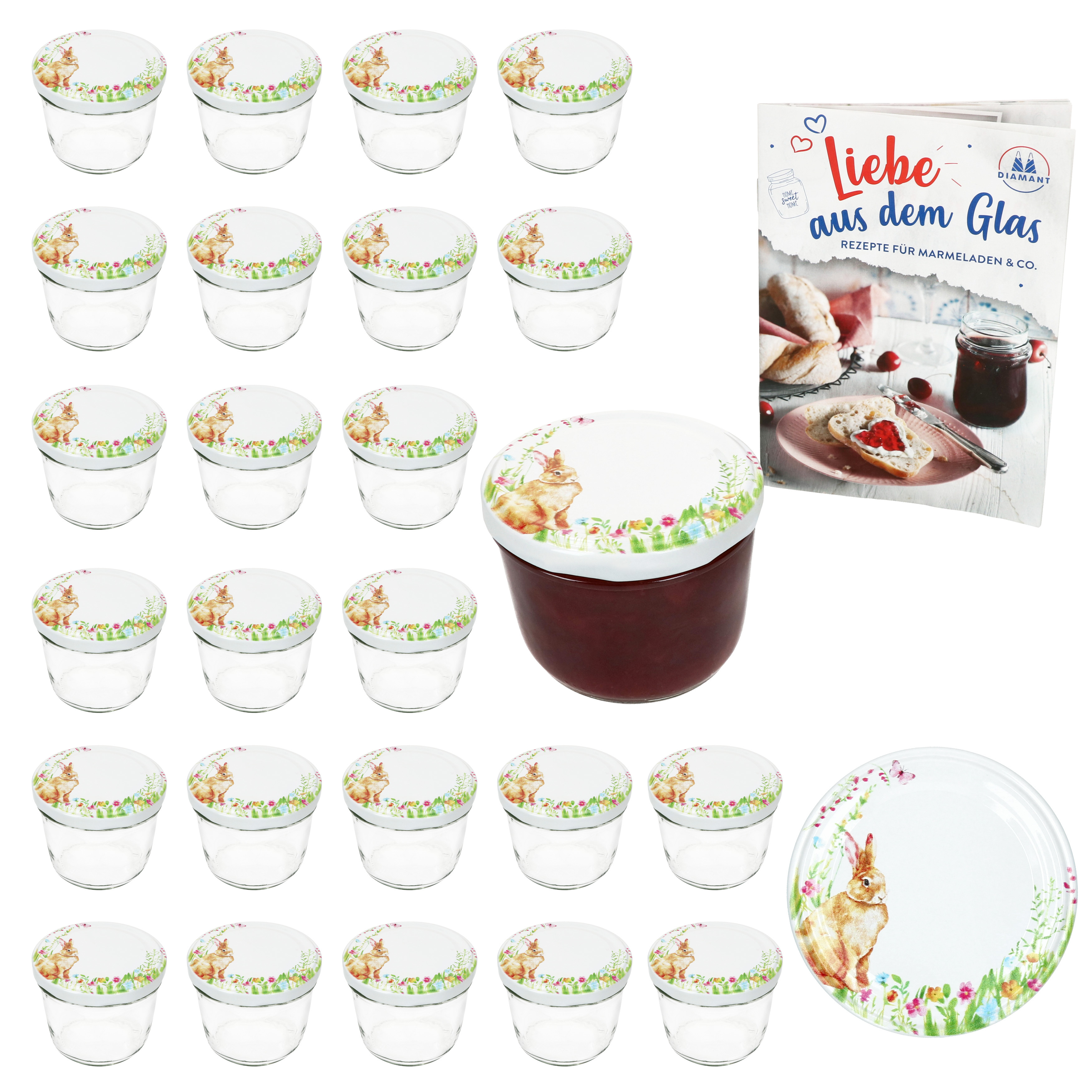 25-piece Set 230ml Drop Jar Canning Jar With Easter Joy Lid Clip For Easter