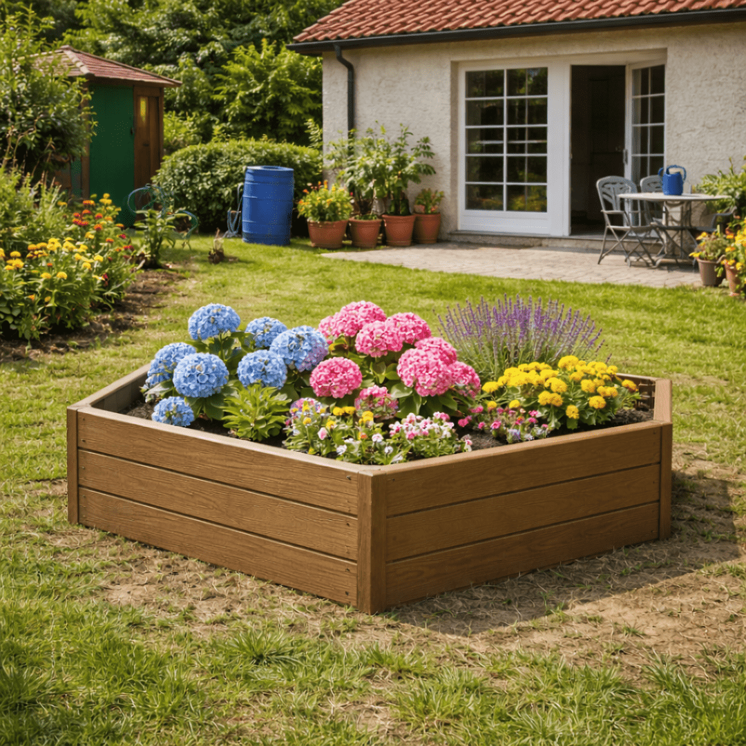 Garden Planter, Raised Bed, Garden Box, Brown, , Hexagonal, Modular Design, Quick Assembly, Stackable
