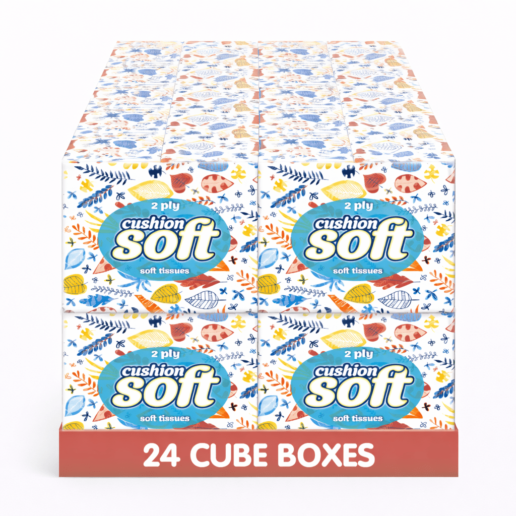 TEMU 2-ply Facial Tissues 24 Pack 100 Sheets Per Box Regular Cube