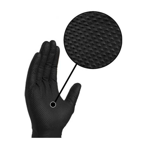 50pcs black diamond super strong heavy duty nitrile textured gloves 8 5mil mechanics salons garages food household s xl