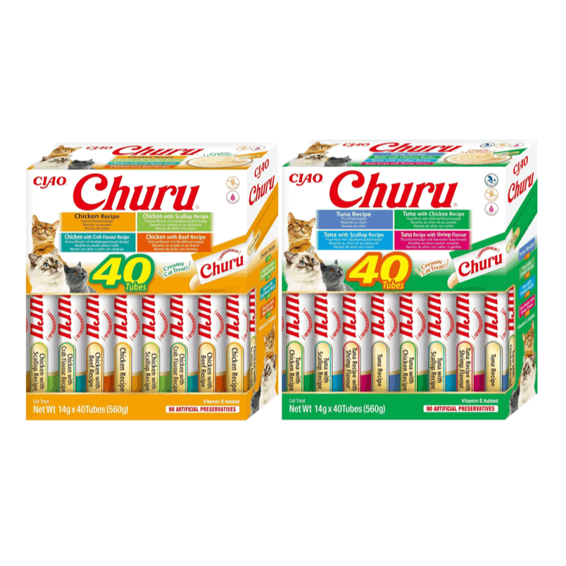 TEMU Mega Pack 80 uds Churu para Gatos (2 Cajas) - de Pollo y Atún - Snacks Líquidos sin