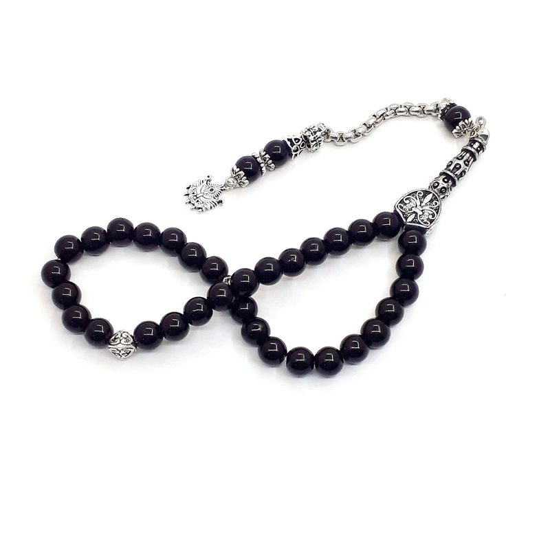 Image of Perlin Beads Tesbih Tasbih Tespih Misbaha Subha 33, 28cm, Rosary Worship Accessory Semi-precious Stone Pearl Ball 8mm