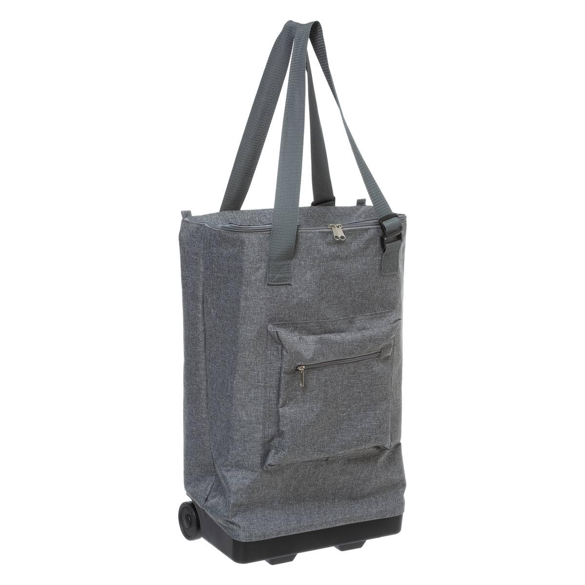 Foldable Shopping Bag With , Grey, 30l - Zippered Pockets - Space- - Easy And Convenient Storage