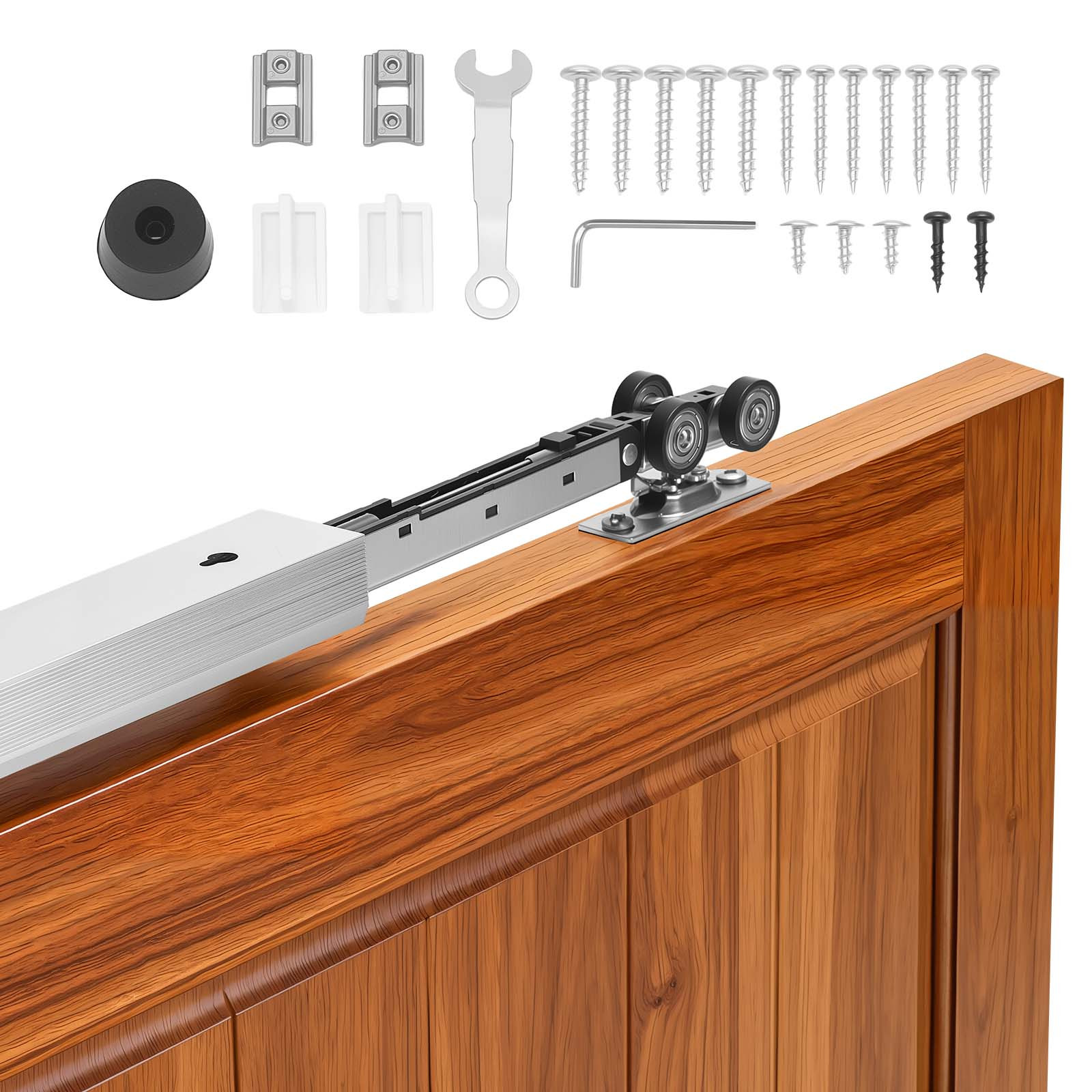 Image of Vevor Sliding Pocket Door Hardware Track Kit, 1135 Mm Pocket Door Track Kit With Soft Close Mechanism For Smooth And Quiet Sliding, , For 25 To 45 Mm Thickness 610 Mm Width Single Door