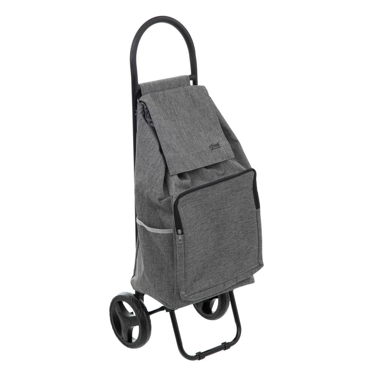 chariot de courses 2 roues   en métal 36 litres hauteur 95 cm -   courses   avec poche isotherme