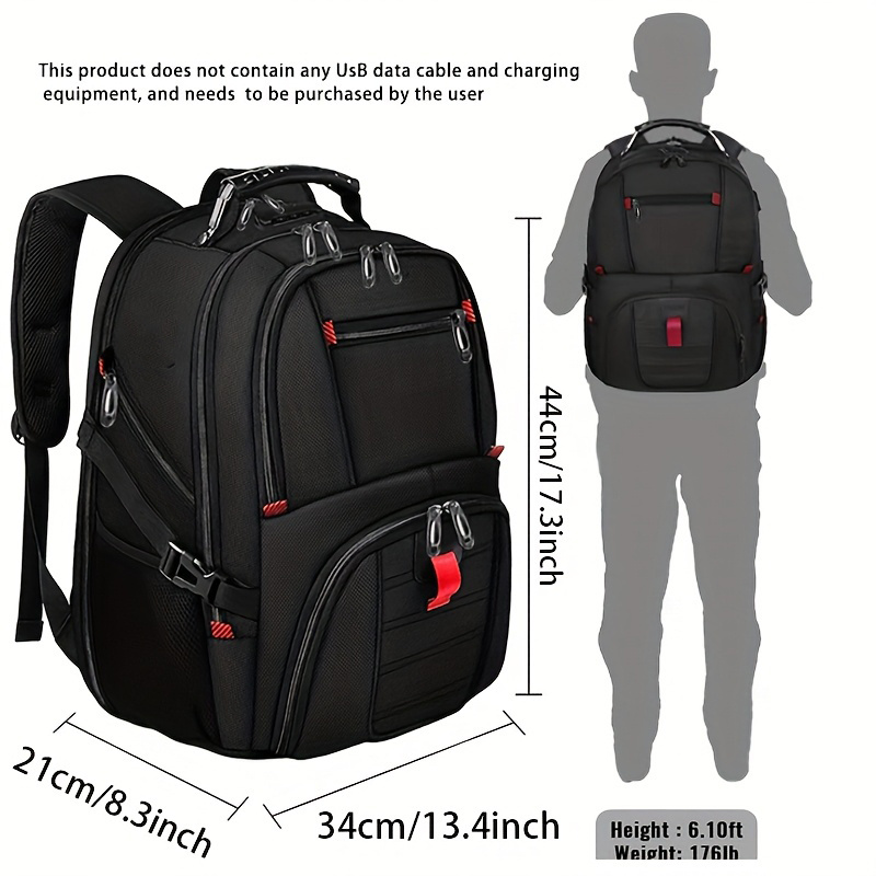 travel laptop backpack large 48  3 inch work computer rucksack for men tsa   backpack college business laptop bags for daily   and travel details 3