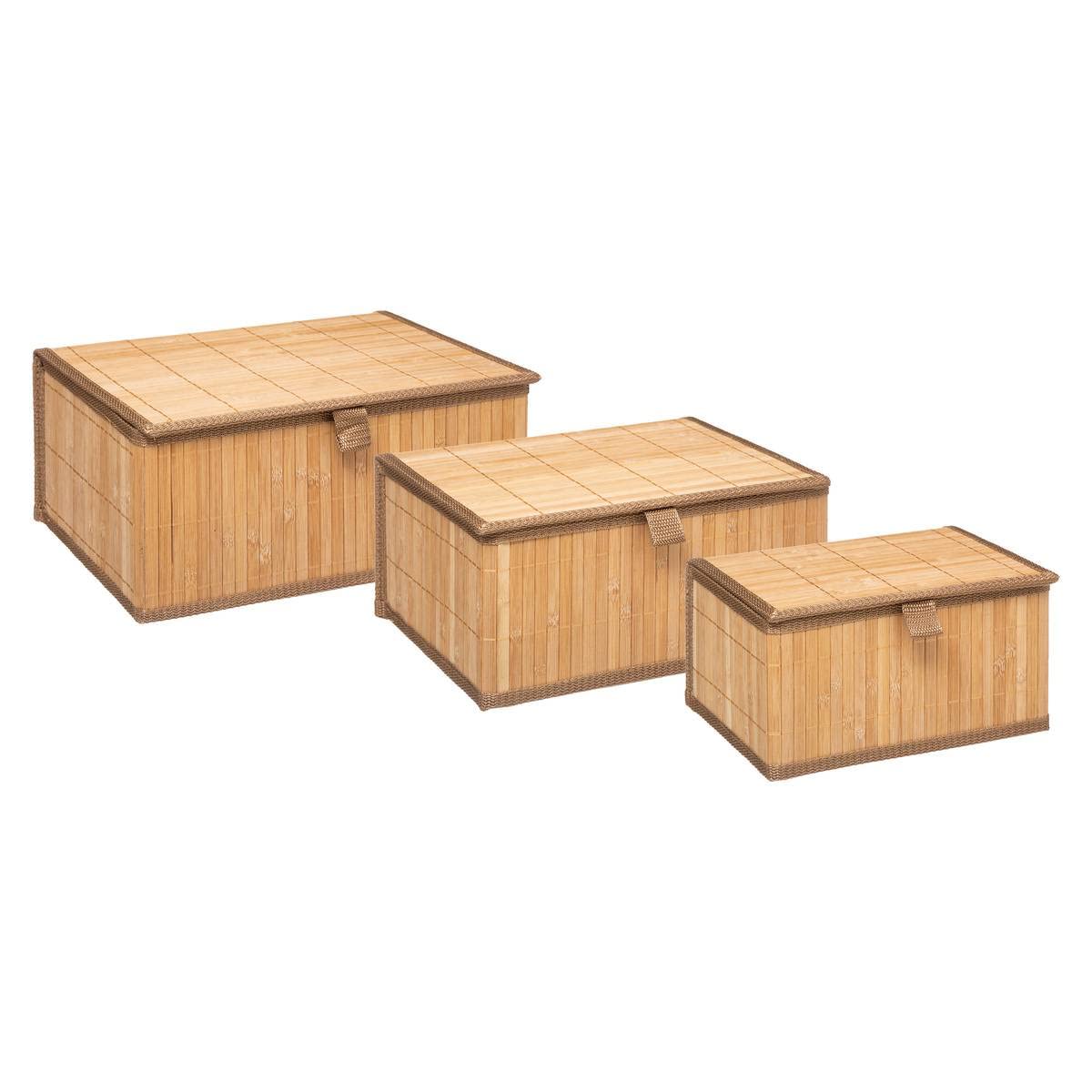 3 Bamboo Storage Boxes