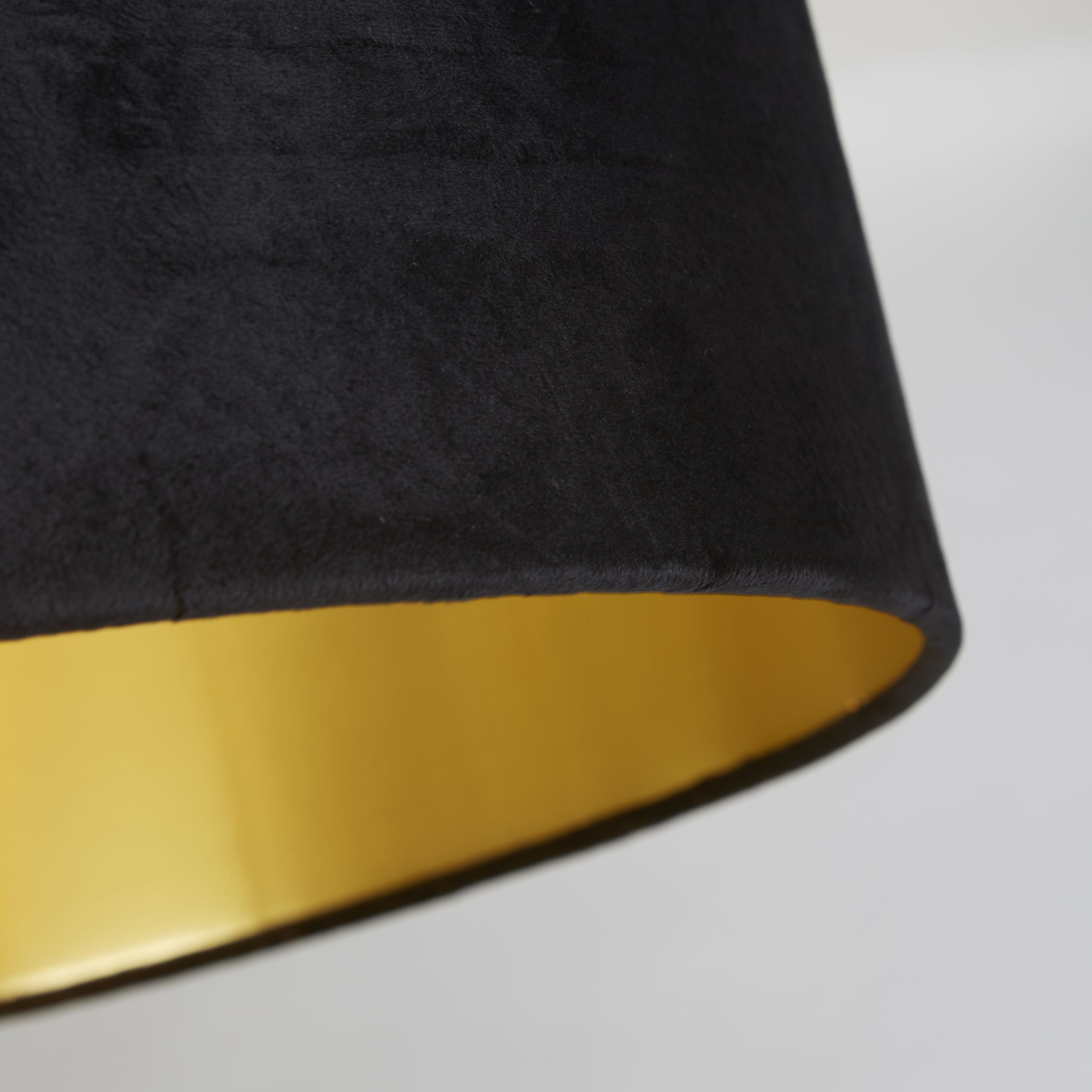 Black Velvet & Brushed Gold Inner Shade, Elegant Lighting