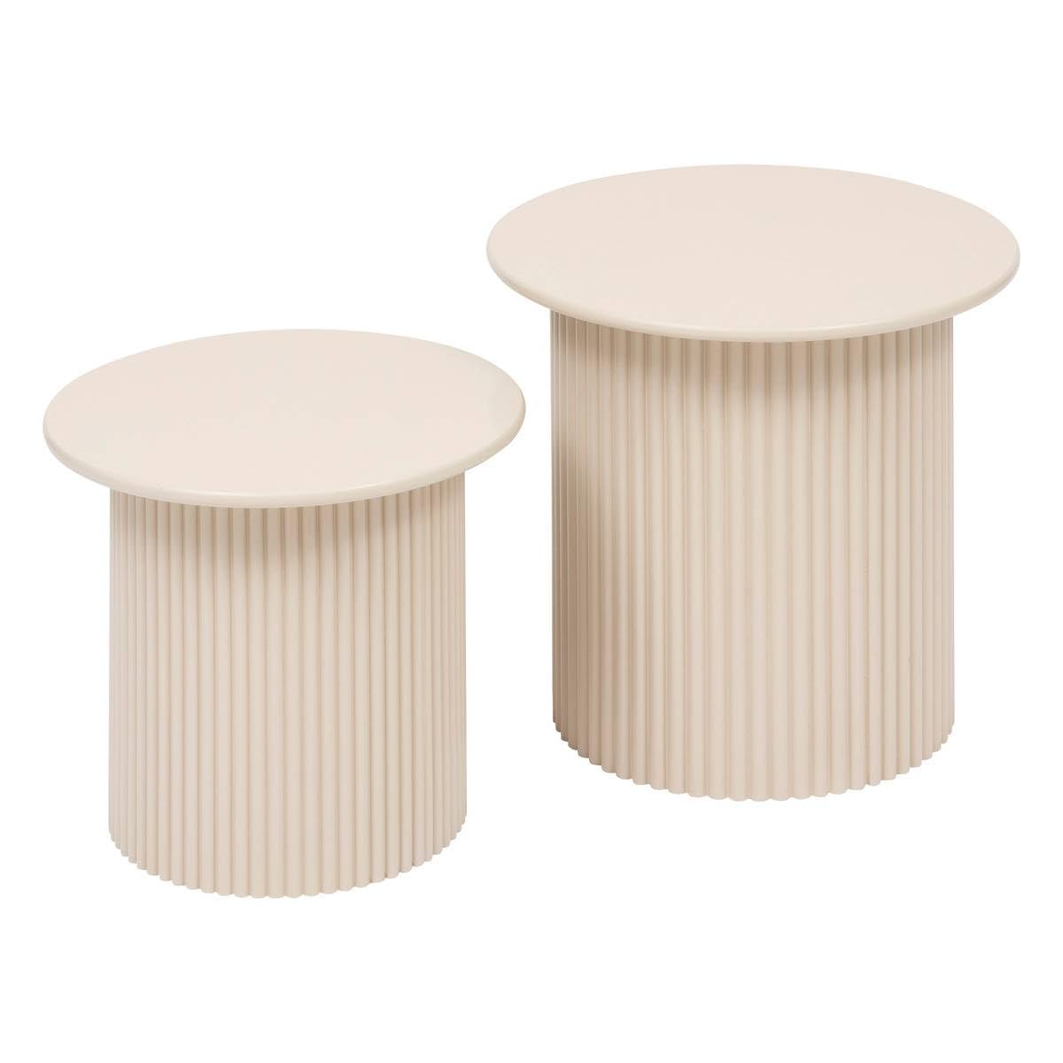 Atmosphera Beige Ensemble De 2 Tables À Café En Bois Eino - Image 2