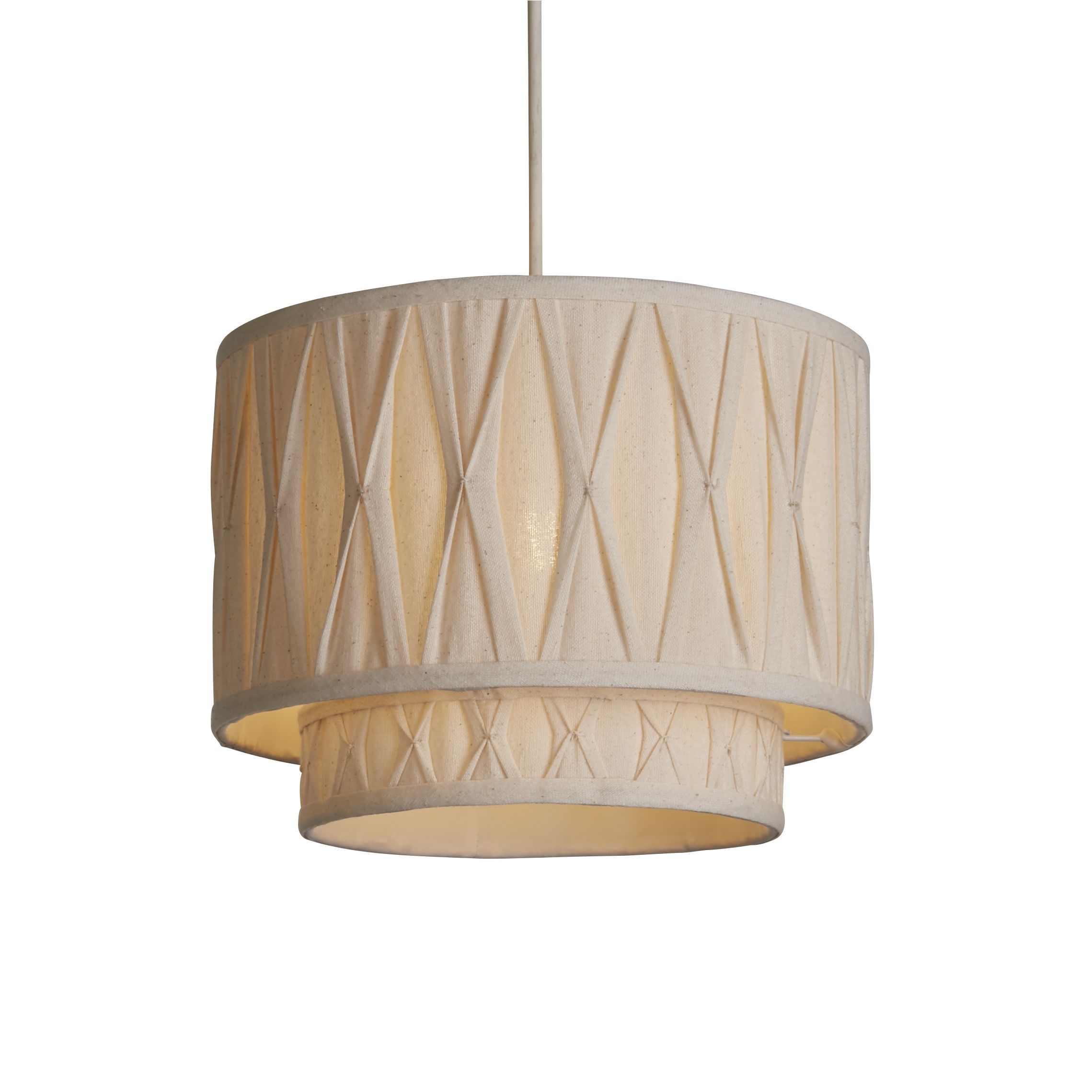 TEMU Natural 2 Tier 30cm Linen Pinch Shade