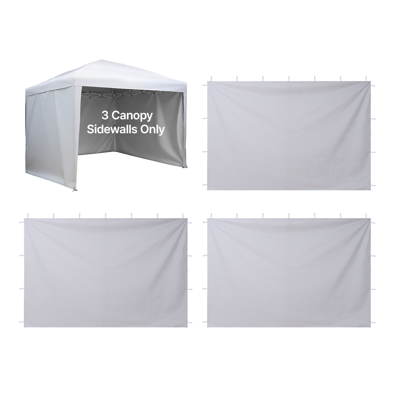 Image of Vevor Canopy , Fit For 3 X 3 Up Canopy Tent, Tent With Layer For Outdoor Event Tents, Vendor Booths, Camping (3 Only, White)