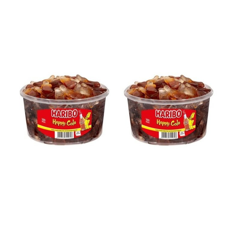 Image of 2 Packs Of Haribo Happy Cola, 150pcs, 1350g Of Fruit Gum