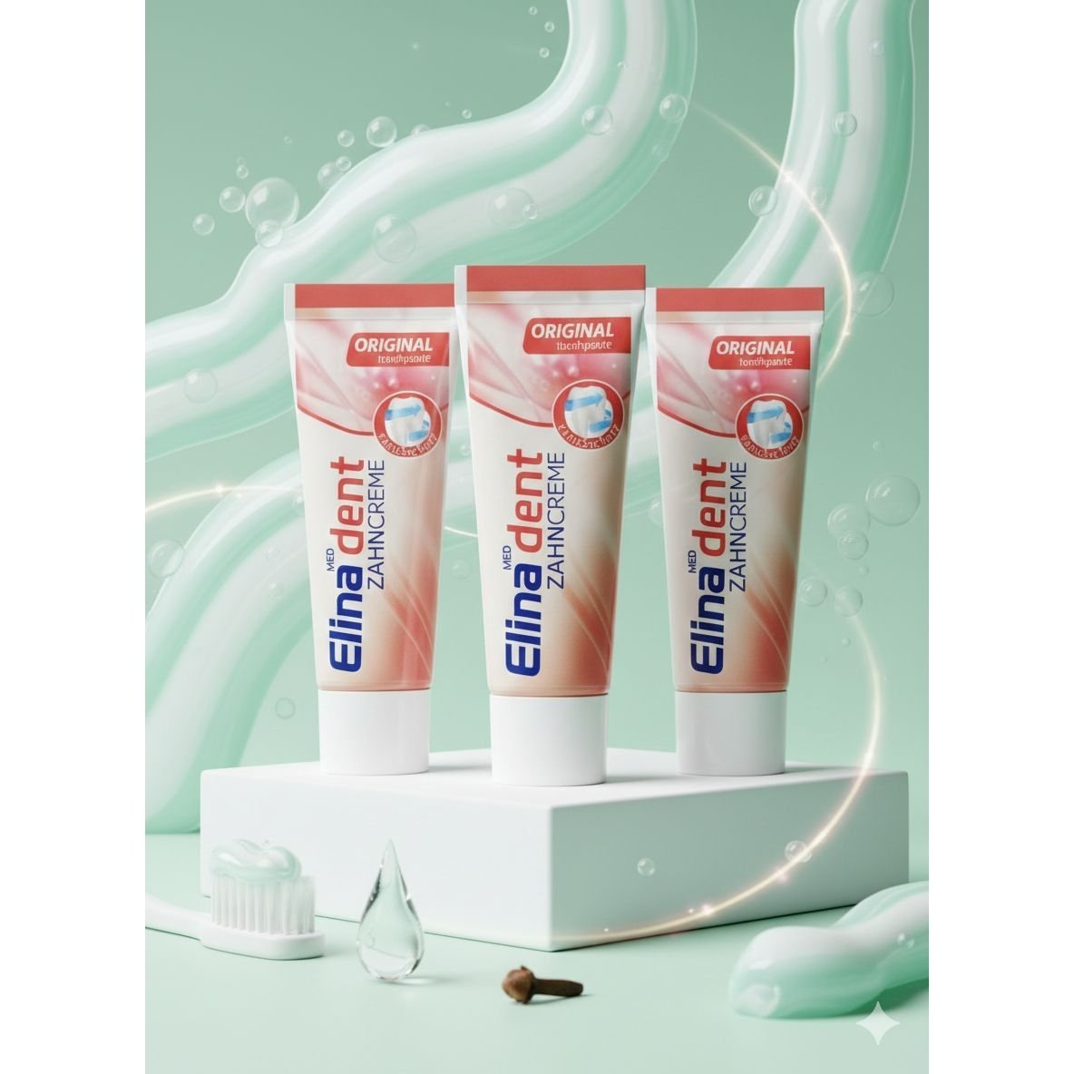 Elina With Original Toothpaste Tooth Cream 3x100ml Tube Toothpaste