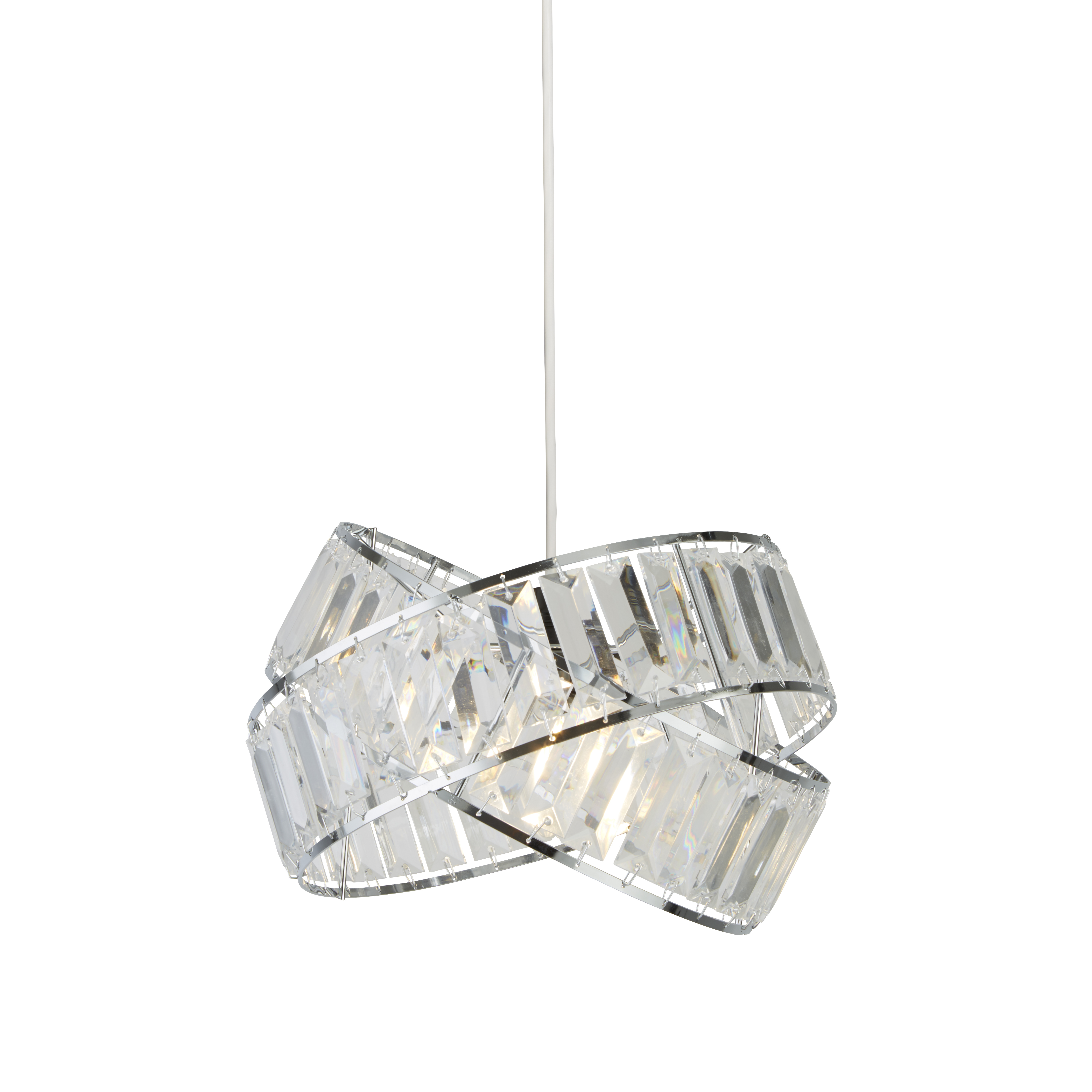 TEMU 2 Band Chrome & Clear Acrylic Non-elec Shade