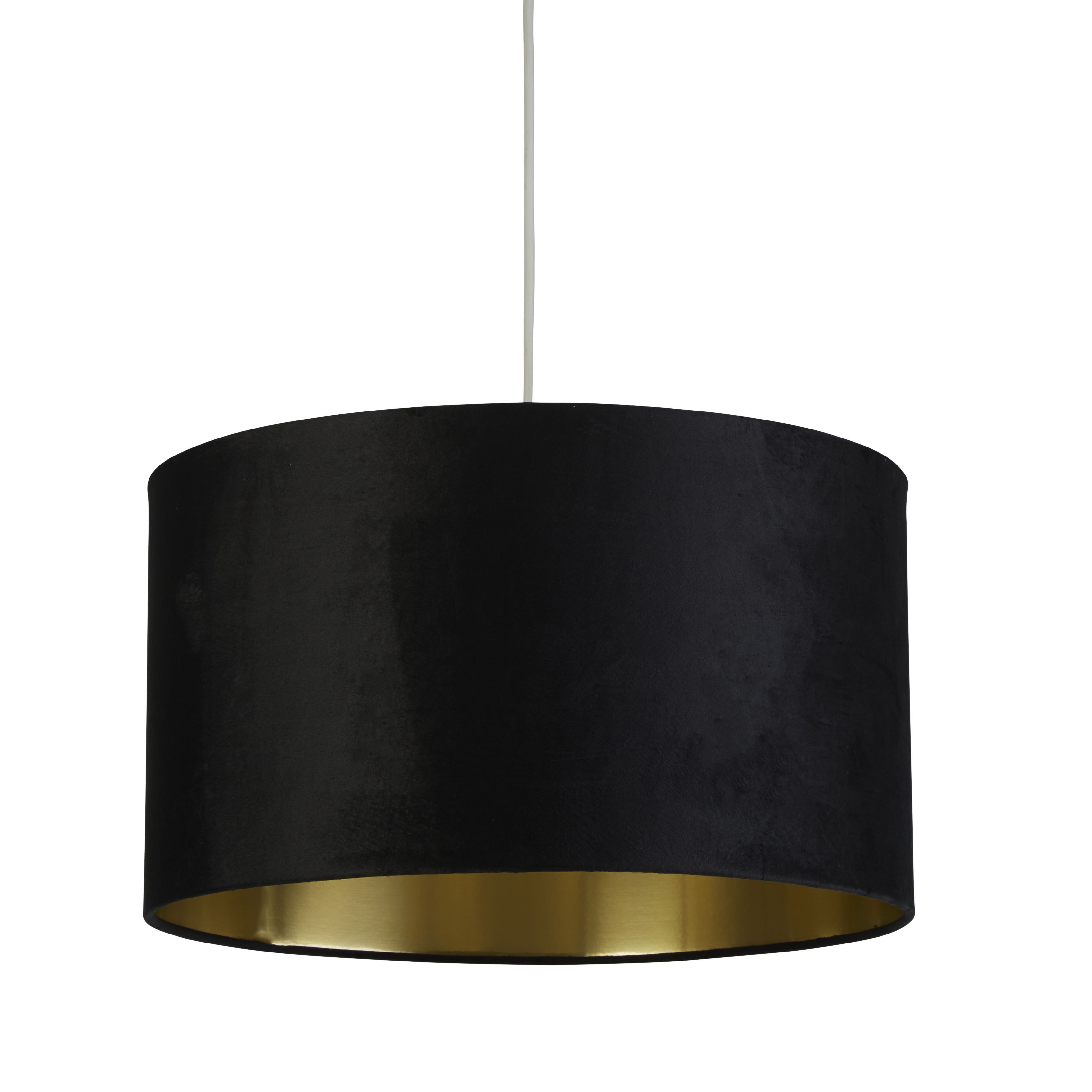 Black Velvet & Brushed Gold Inner Shade, Elegant Lighting