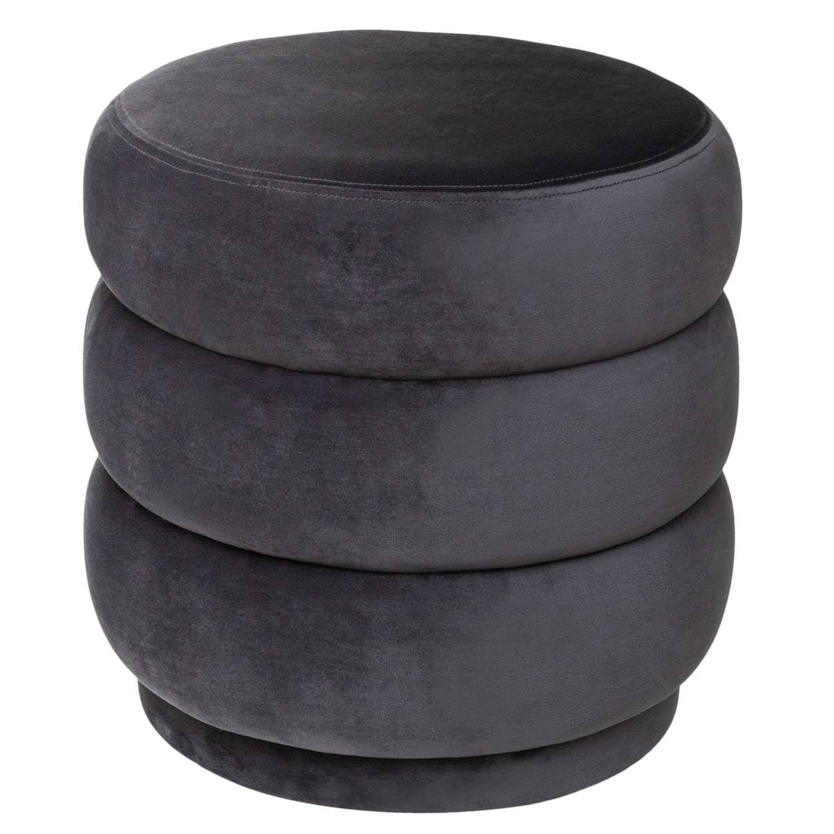 Temu Gris Pouf En Velours