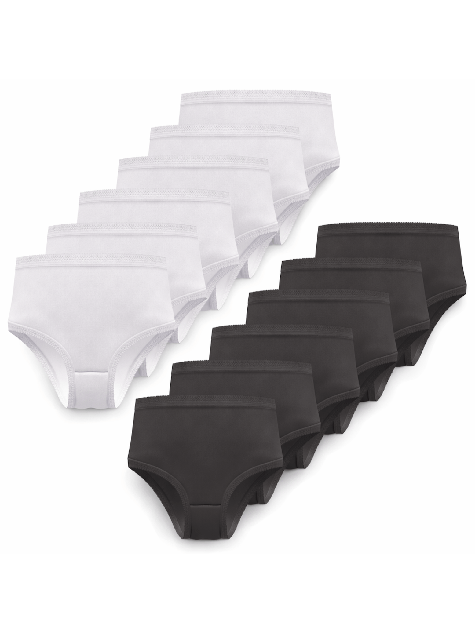 12 Pack Ladies Knickers 100% Cotton - Full Briefs for Women - Womens Knickers In White, Black, Pastel Colours, or Floral Print - Soft, Comfortable, Stretch Womens Underwear with Elastic Waist