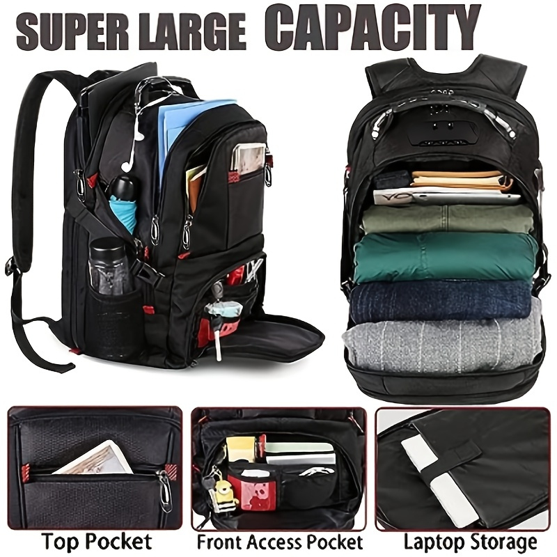 travel laptop backpack large 48  3 inch work computer rucksack for men tsa   backpack college business laptop bags for daily   and travel details 5