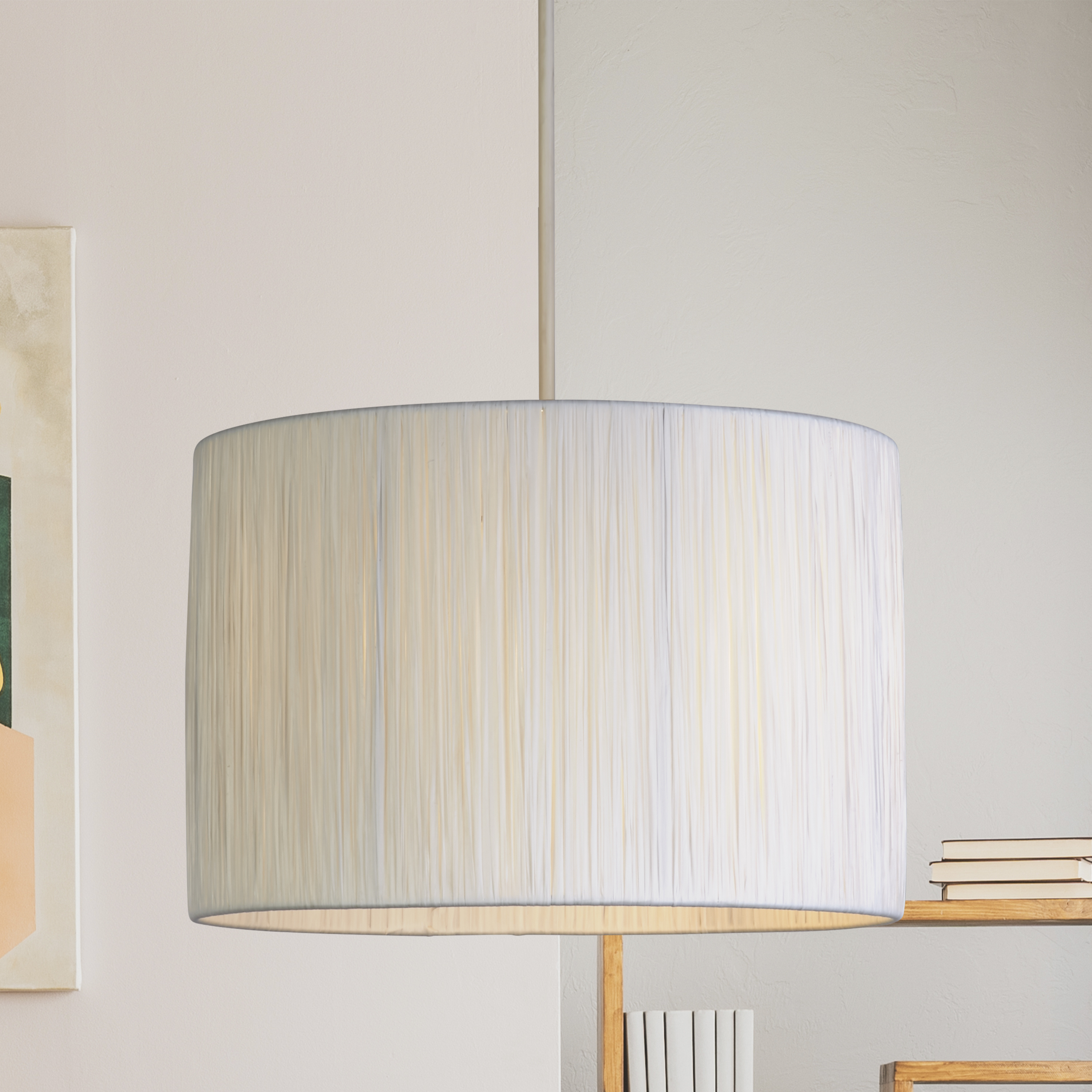 White Raffia Easy-Fit Shade 30Cm