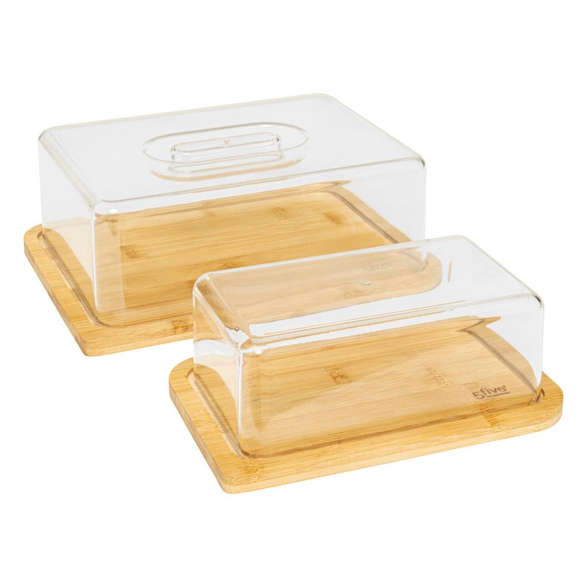 Bamboo Cheese And Butter Dish Set