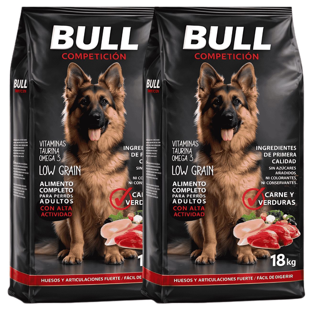 TEMU Bull Competición 18 kg — Pienso de rendimiento para perros deportistas y