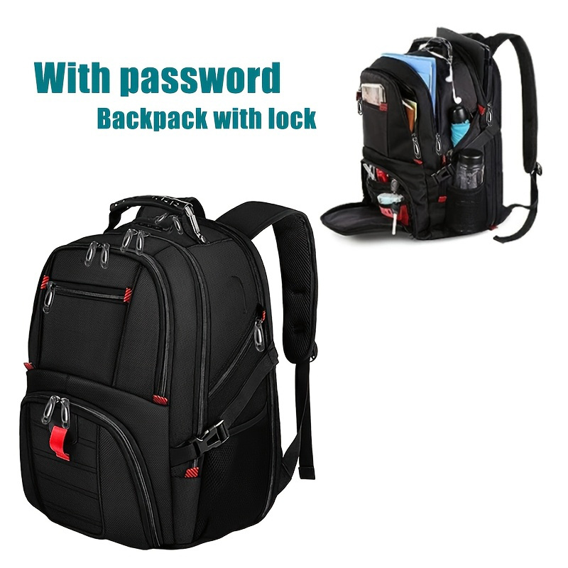 travel laptop backpack large 48  3 inch work computer rucksack for men tsa   backpack college business laptop bags for daily   and travel details 4