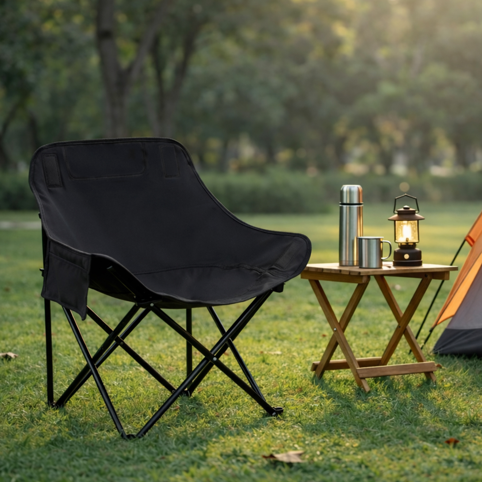 folding camping chair three position adjustable folding recliner 600d oxford cloth cushion thickened   portable patio lawn chair with storage bag suitable for outdoor camping beach picnics backyards and gardens details 0