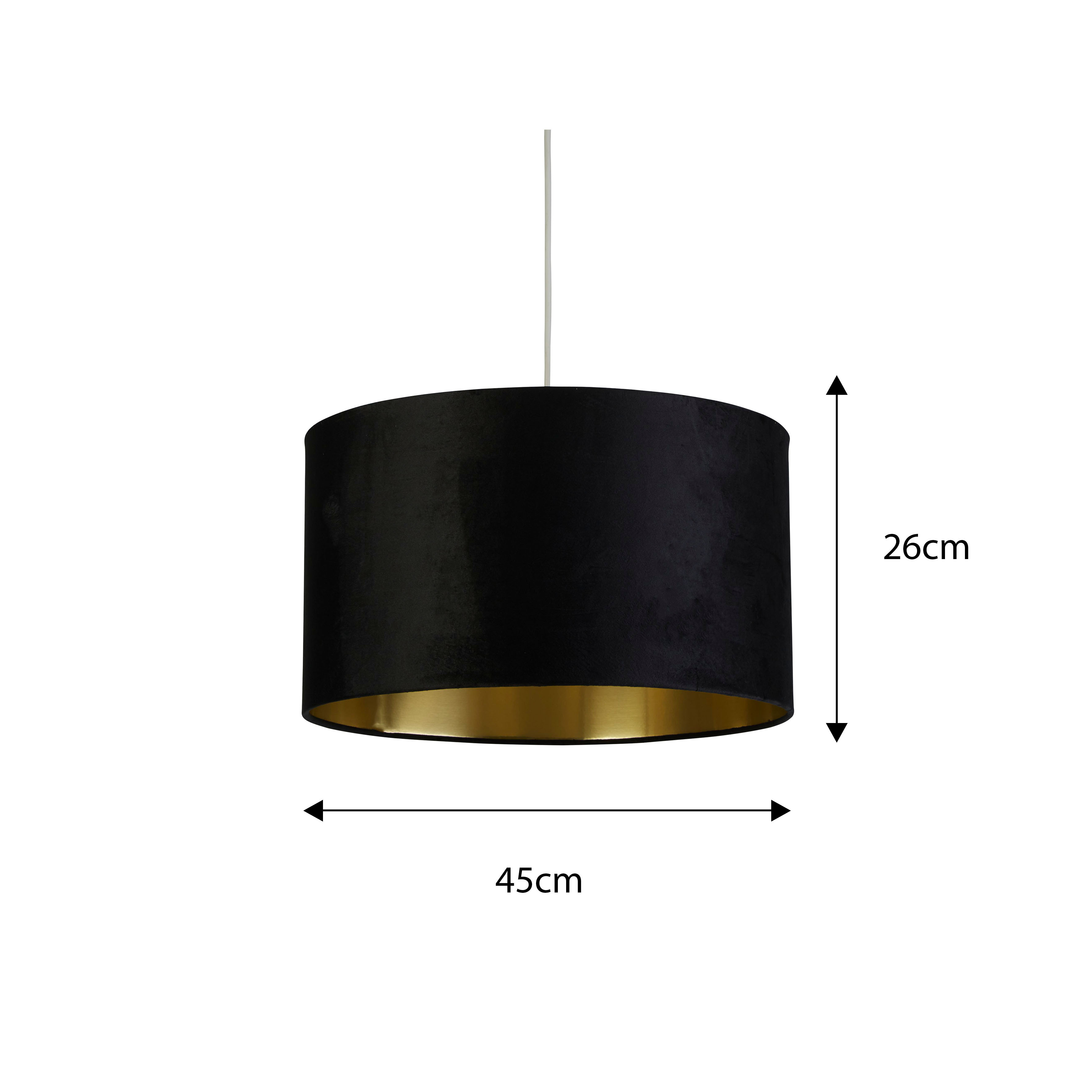 Black Velvet & Brushed Gold Inner Shade, Elegant Lighting