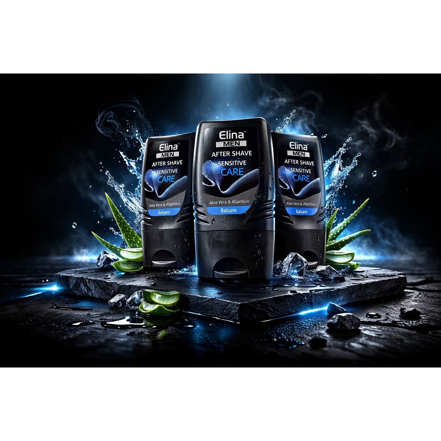 Elina Men's After Shave Balm 3x100 Ml With Aloe Vera And Allantoin