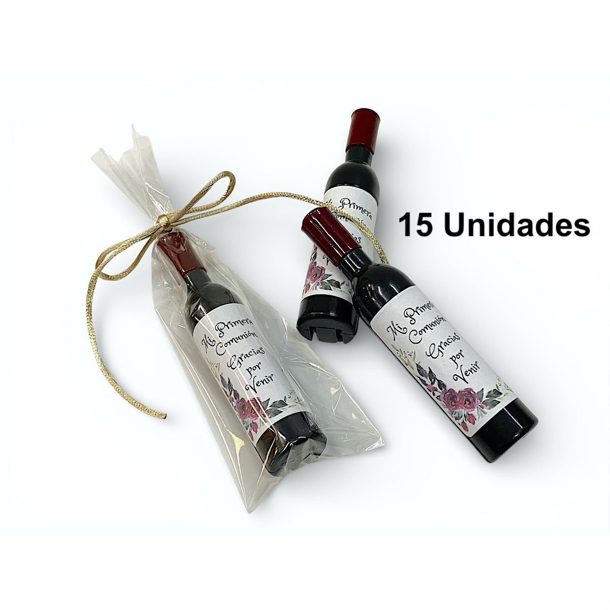 TEMU 10/15 sacacorchos con forma de botella, con imán - regalos para comuniones - regalos para invitados de comuniones - mensaje de agradecimiento
