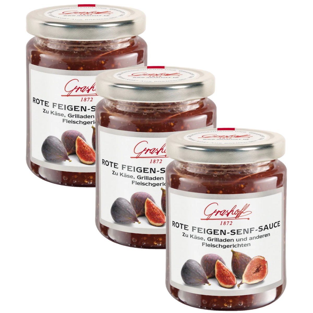 Grashoff Red Fig Mustard Sauce For Meat Dishes 200ml 3-pack