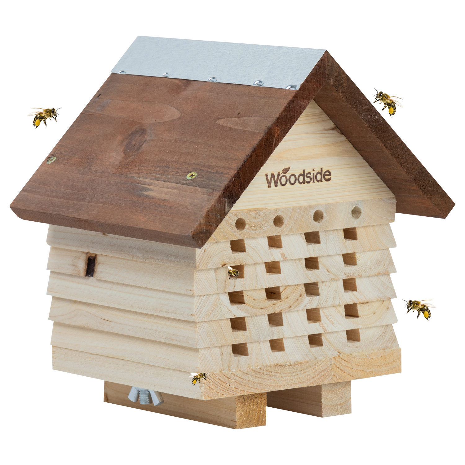TEMU Woodside Wooden Garden Bee House – Wildlife Habitat & Shelter For Bees