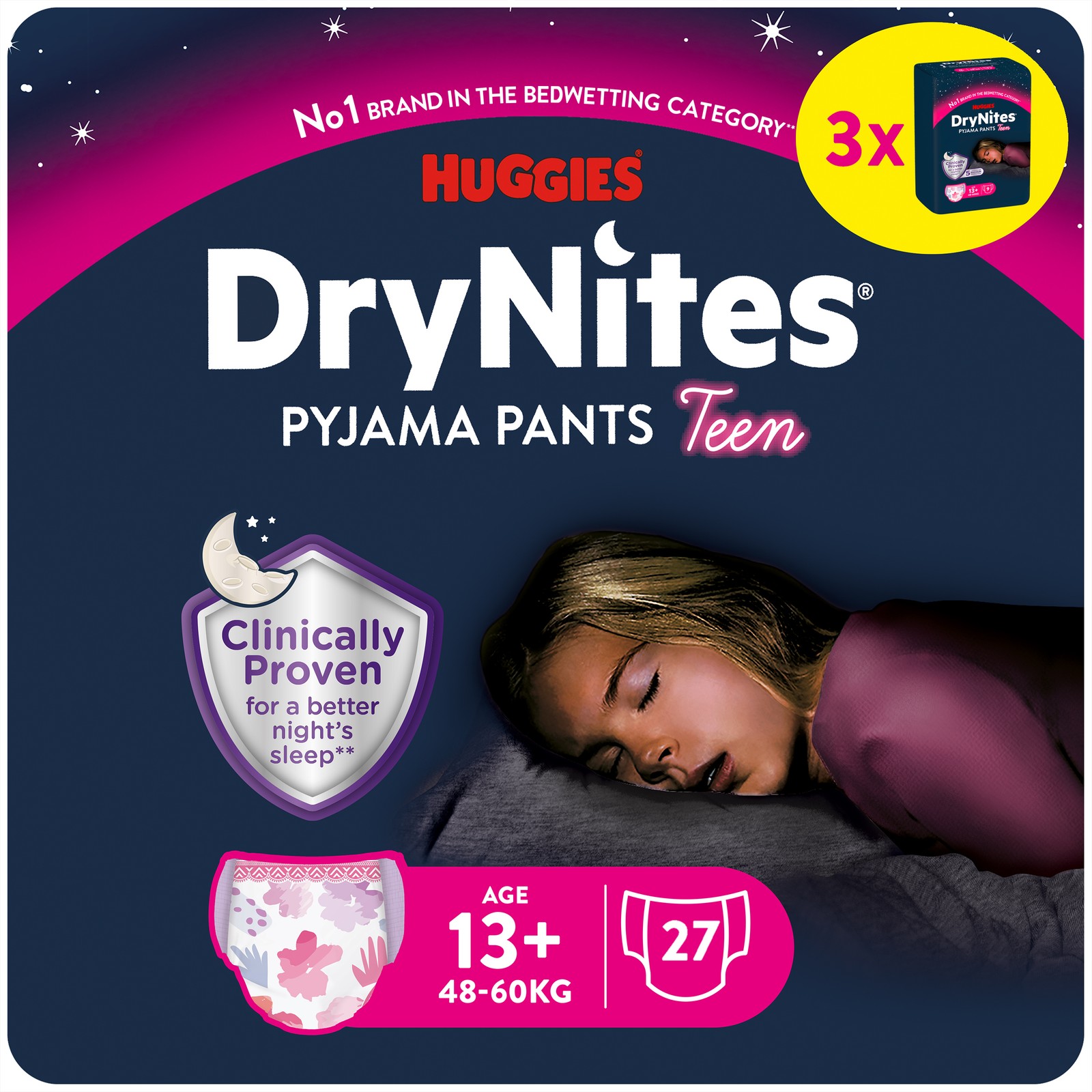 Night Diapers For Girls From 13 To About 17 Years, 27pcs.