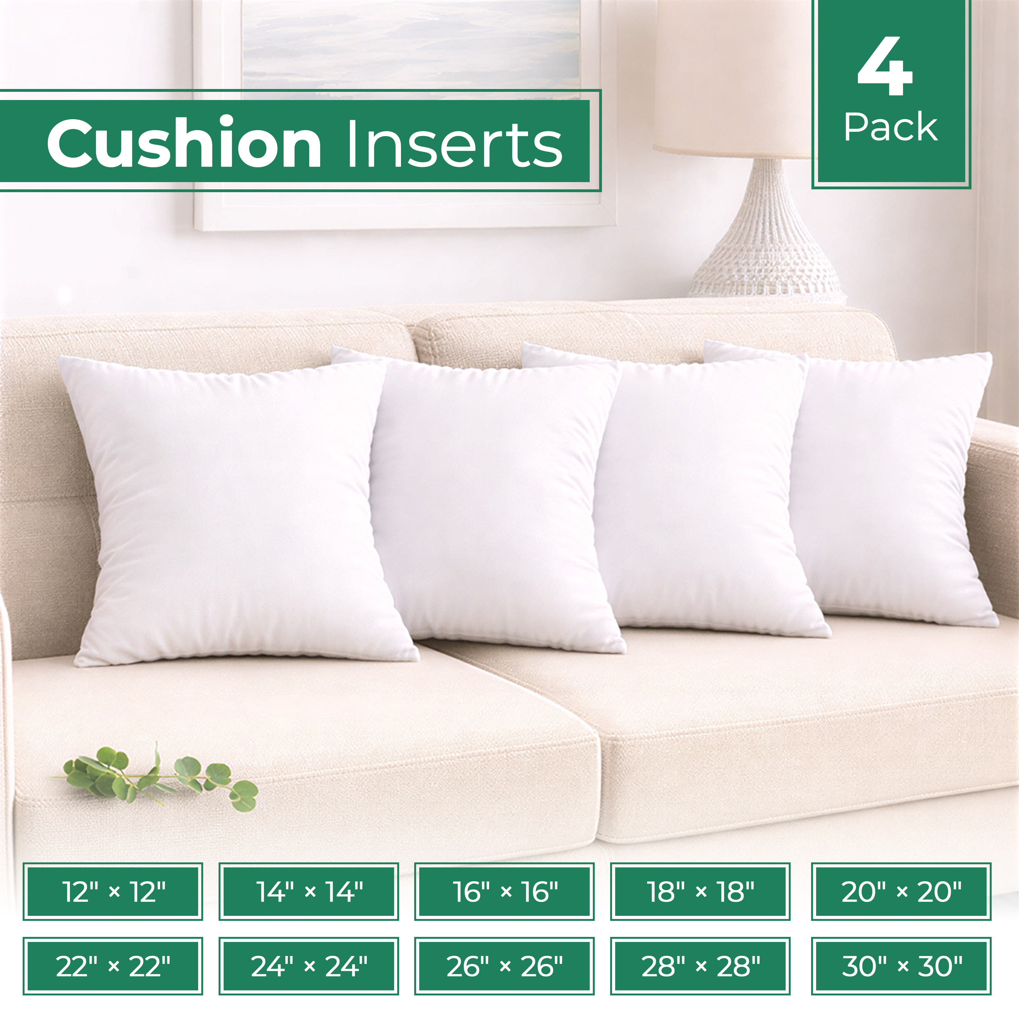 soft plump 4 pack cushion pads sofa square pillow inserts home decor cushions pad decorative bed sofa