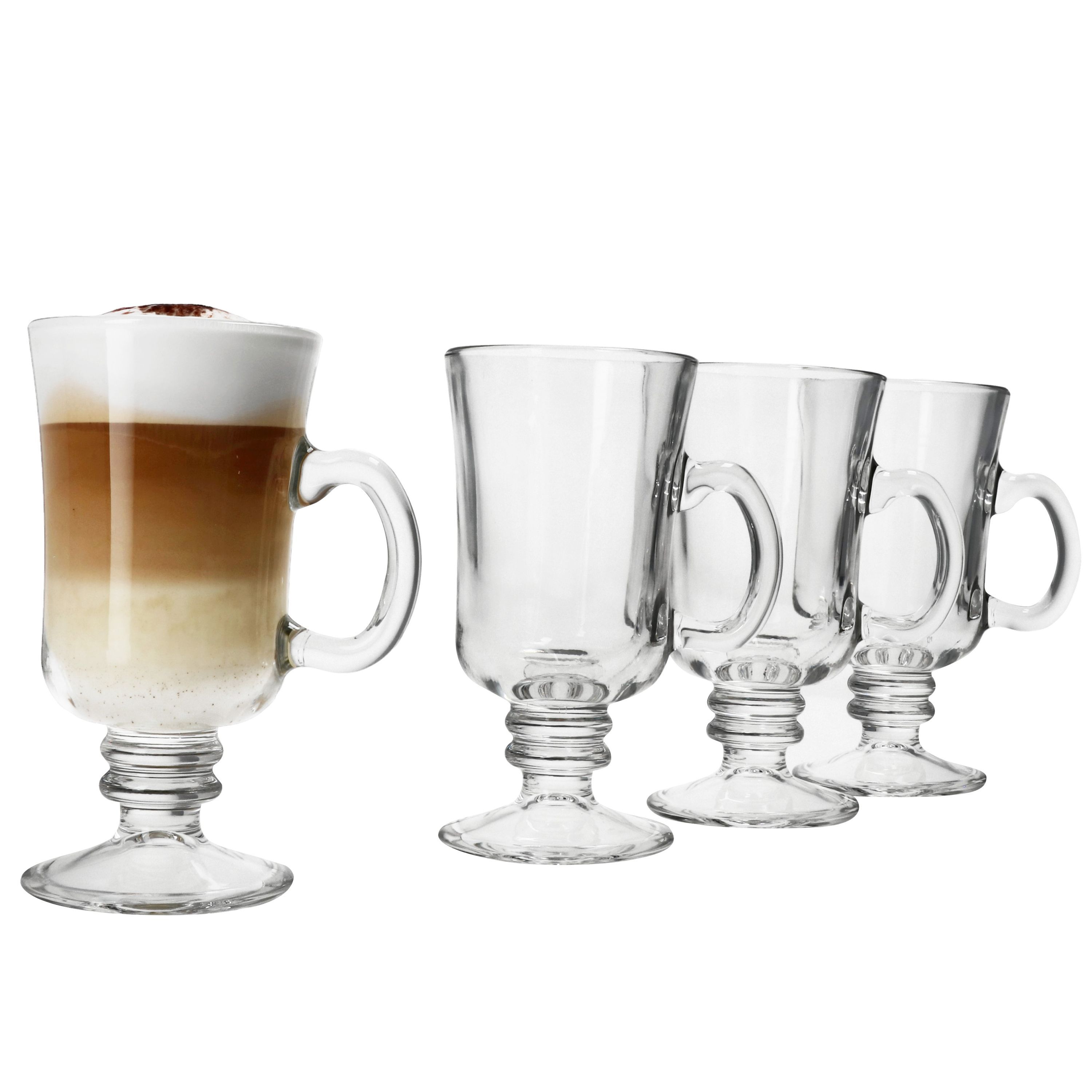 4pcs Set Of Irish Coffee Glasses With Feet & Handle - 825039