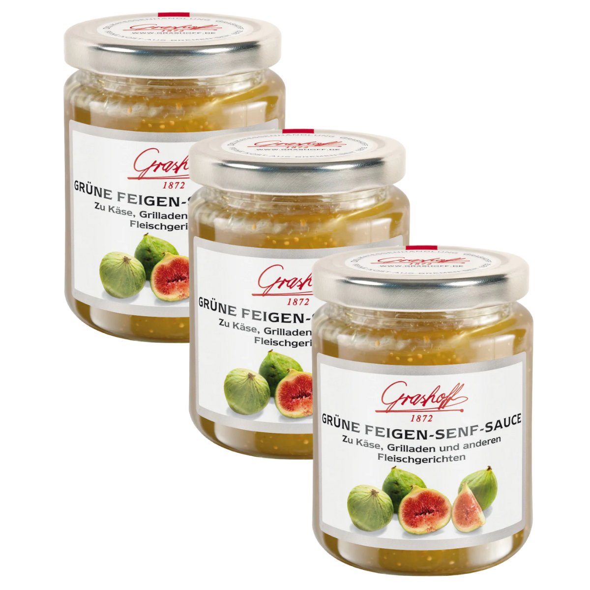 Grashoff Green Fig Mustard Sauce For Meat Dishes, 200ml, 3-pack
