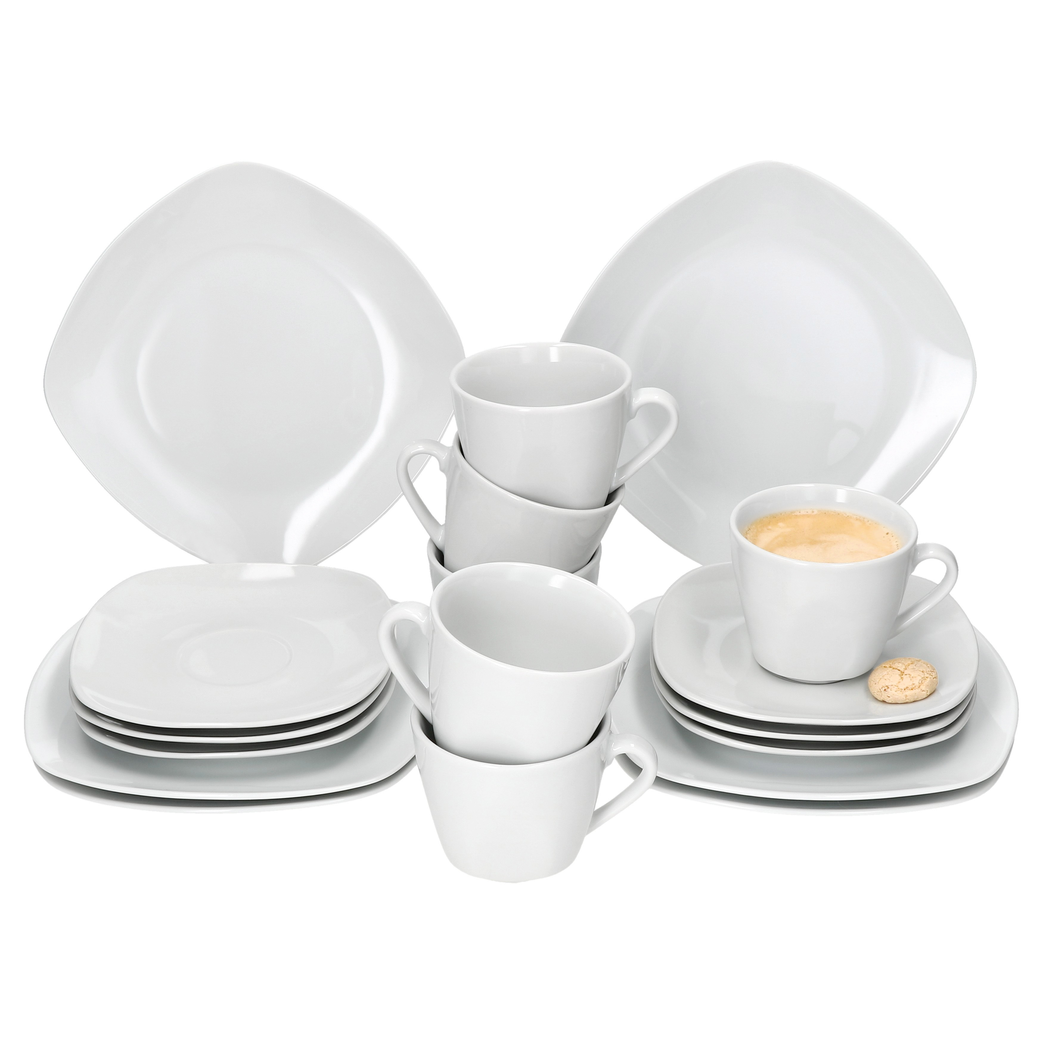 18-piece White Porcelain For 6 People
