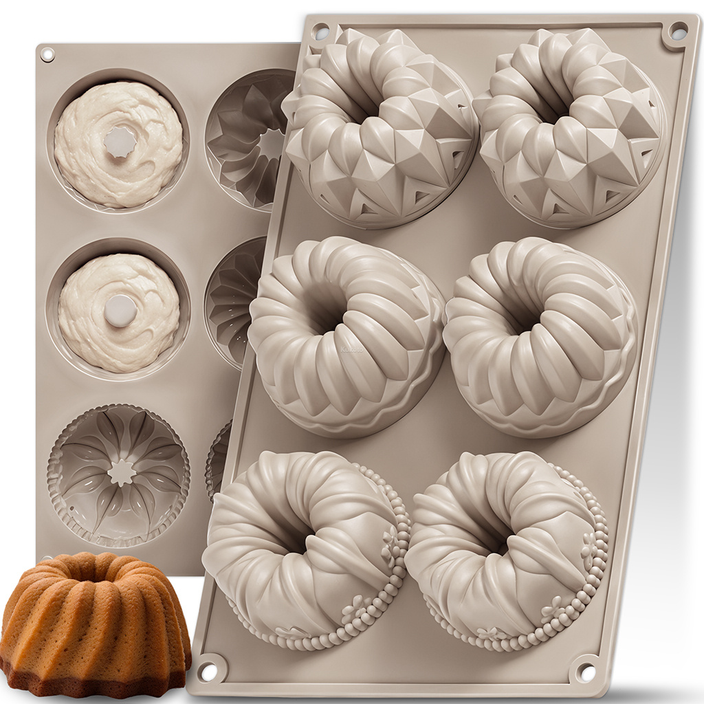 E-shop Muffin-Backform - Silikon Backform für Muffins, Kuchen, Einzelportionen Desserts, Osterleckereien, 6 Fächer | Mini Kuchenform für Ostern |