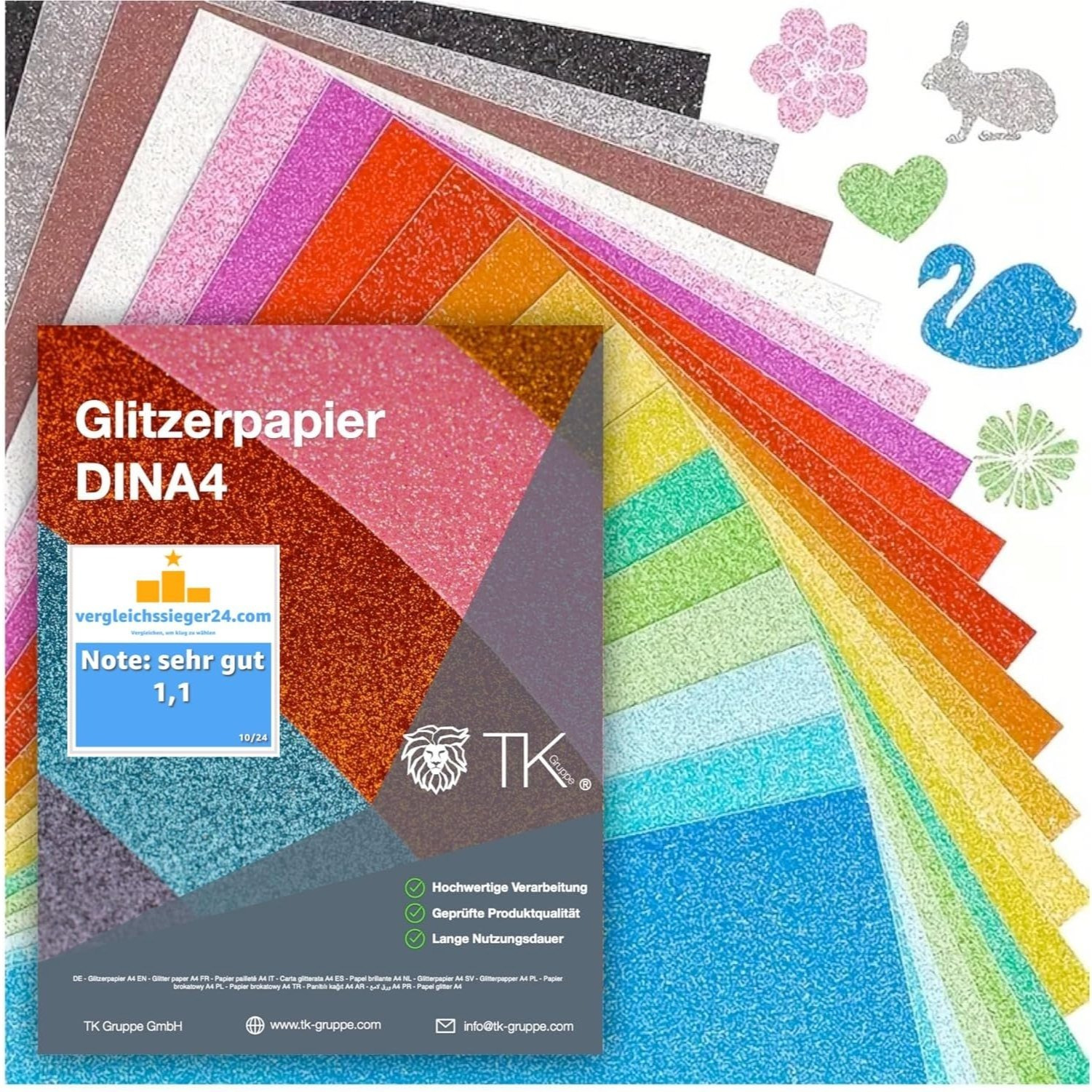 Tk 50-pack Glitter Paper Sheets, /m² - A4 Size, Crease-resistant For Crafting, /m²