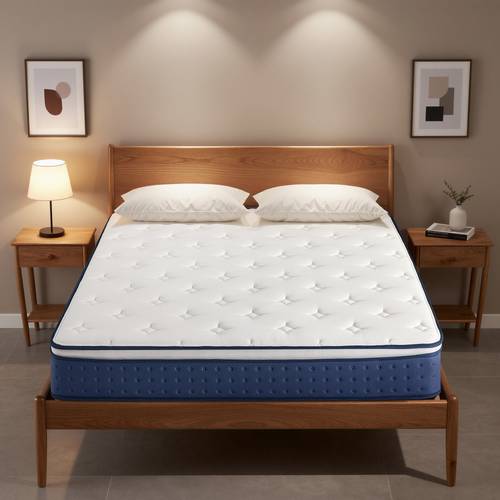 140 x 190 x 25 cm matelas à de gel, ressorts ensachés, soutien 7 zones, housse respirante, bleu