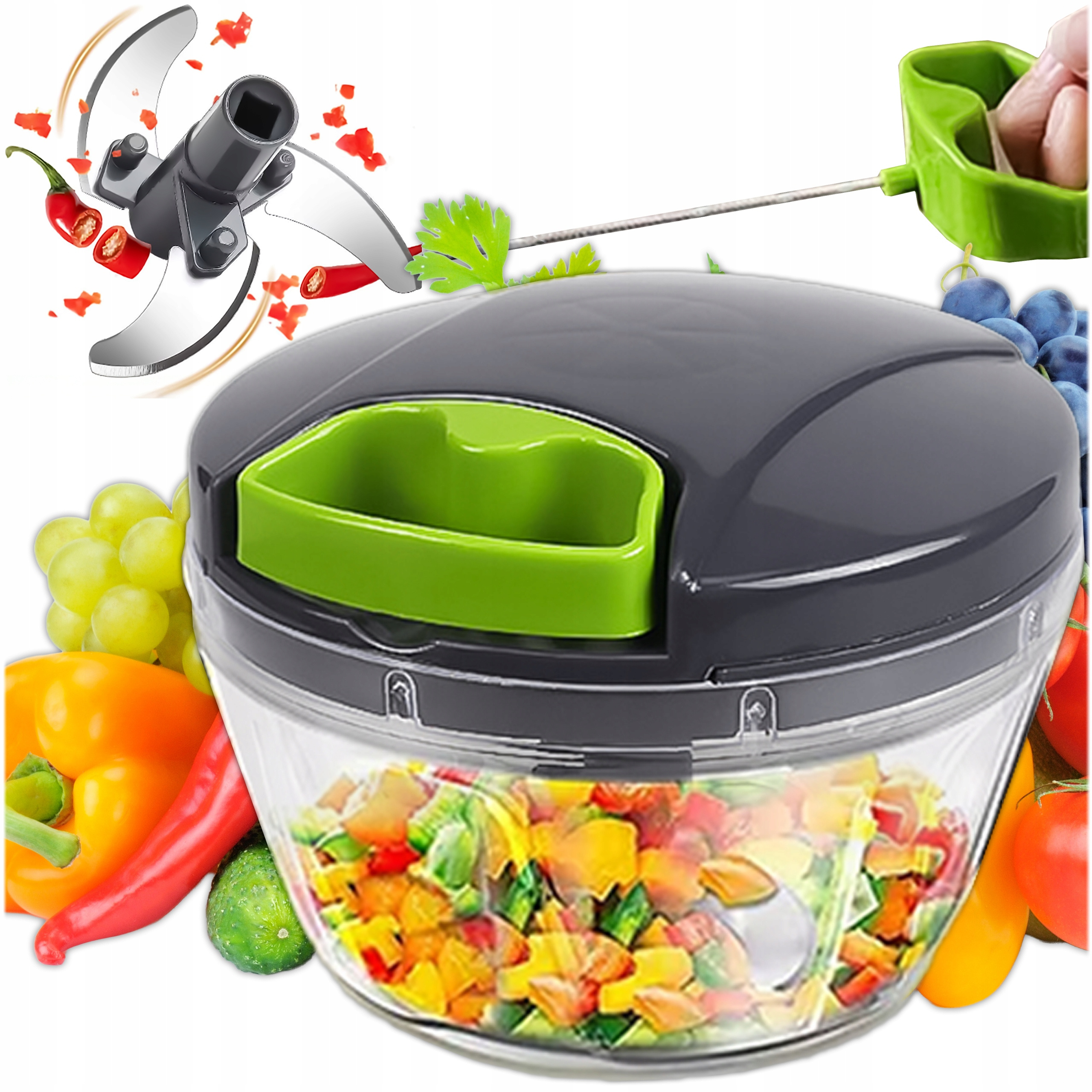 Manual Vegetable Chopper 500 Ml Krumad – Quick Cutting Without Electricity – Stainless Steel Blade, Compact, Easy To Clean