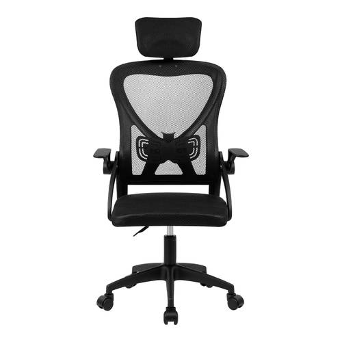 cadeira de escritório ergonómica com apoio de cabeça e suporte lombar, cadeira de secretária giratória com altura ajustável, cadeira de computador com em malha , apoios de braços e rodas para escritório em casa, estudo, gaming